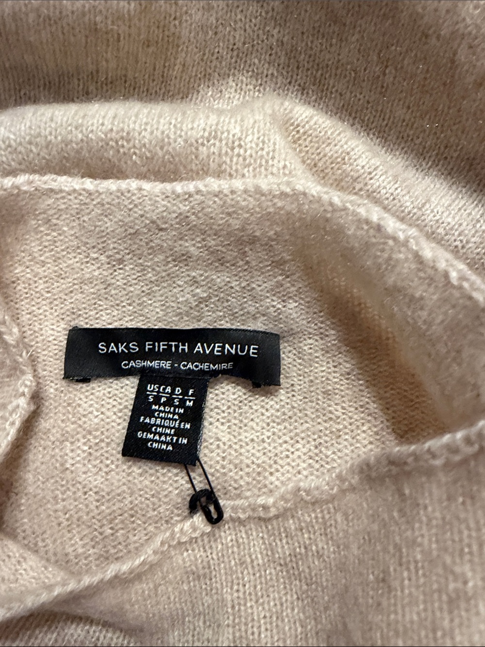 Saks Fifth Avenue Cream Cashmere Crewneck Sweater